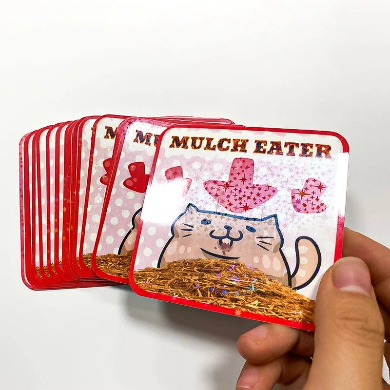 Waterproof Private Logo Printed Reflective Glitter Custom Hologram Holographic Sticker For Die Cut