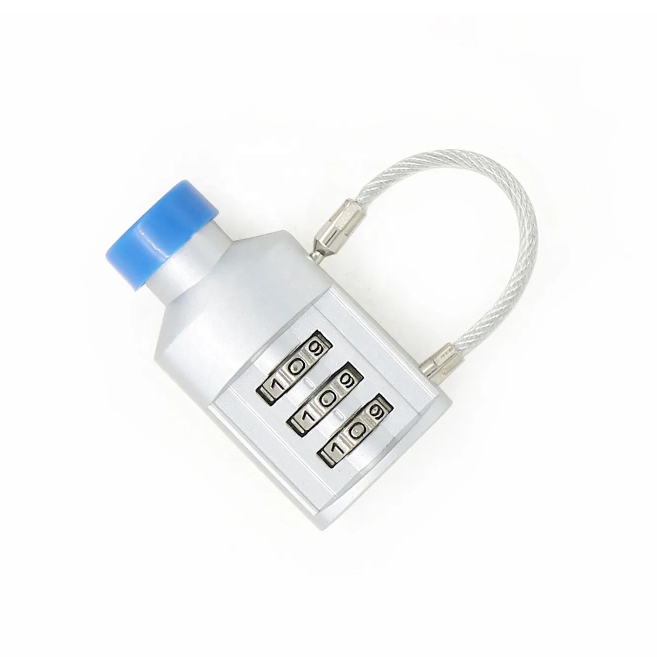 9947 3-digit code combination wire long rope lock high quality zinc alloy Mini padlock luggage hardware accessories