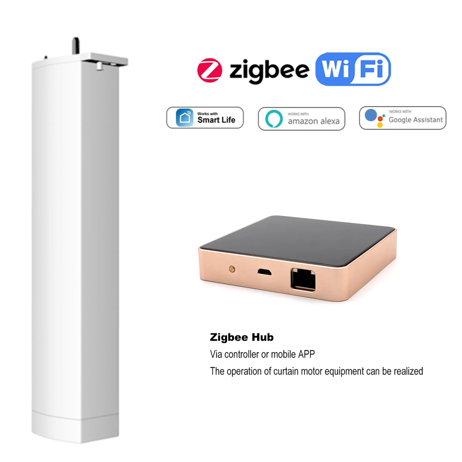 Tuya TYSH Wifi Smart Curtain Motor With Aluminium Track Electric Smart Life Remote Control Automatic Curtain Motor Opener