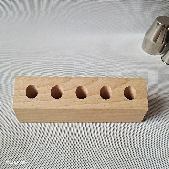 Desktop Wood Test Tube Holder 5 Holes Wooden Display Stand for Hydroponic Plant Propagation Station Water Plant Glass Vase Base