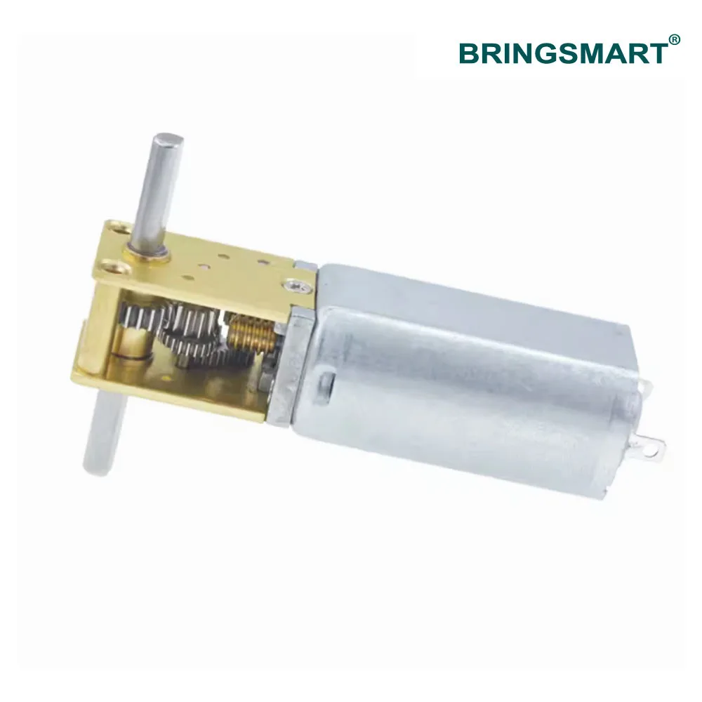 BringSmart SR1218-050 worm gear double shaft self-locking reducer motor 3V 6V 12V micro DC gear low speed motor