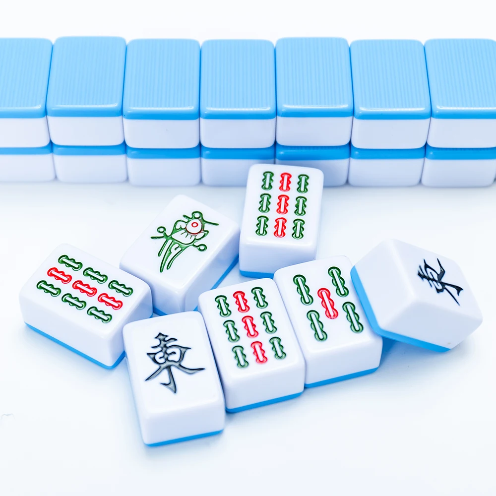 Factory supply custom tiles 36 size 144pcs high quality Green machine to play mahjong