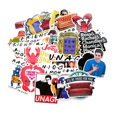 vsco 100pcs meme stickers Friends letter anime vinyl decal diy sticker for laptop Luggage gift scrapbooking