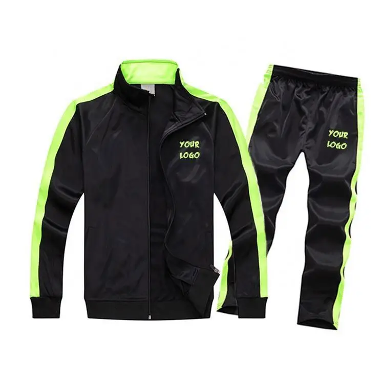 
2021 Running Wear Blank Tracksuit Custom Sports Suit Set Mens Polyester Sweatsuit Team Suit for women with custom design logo 
