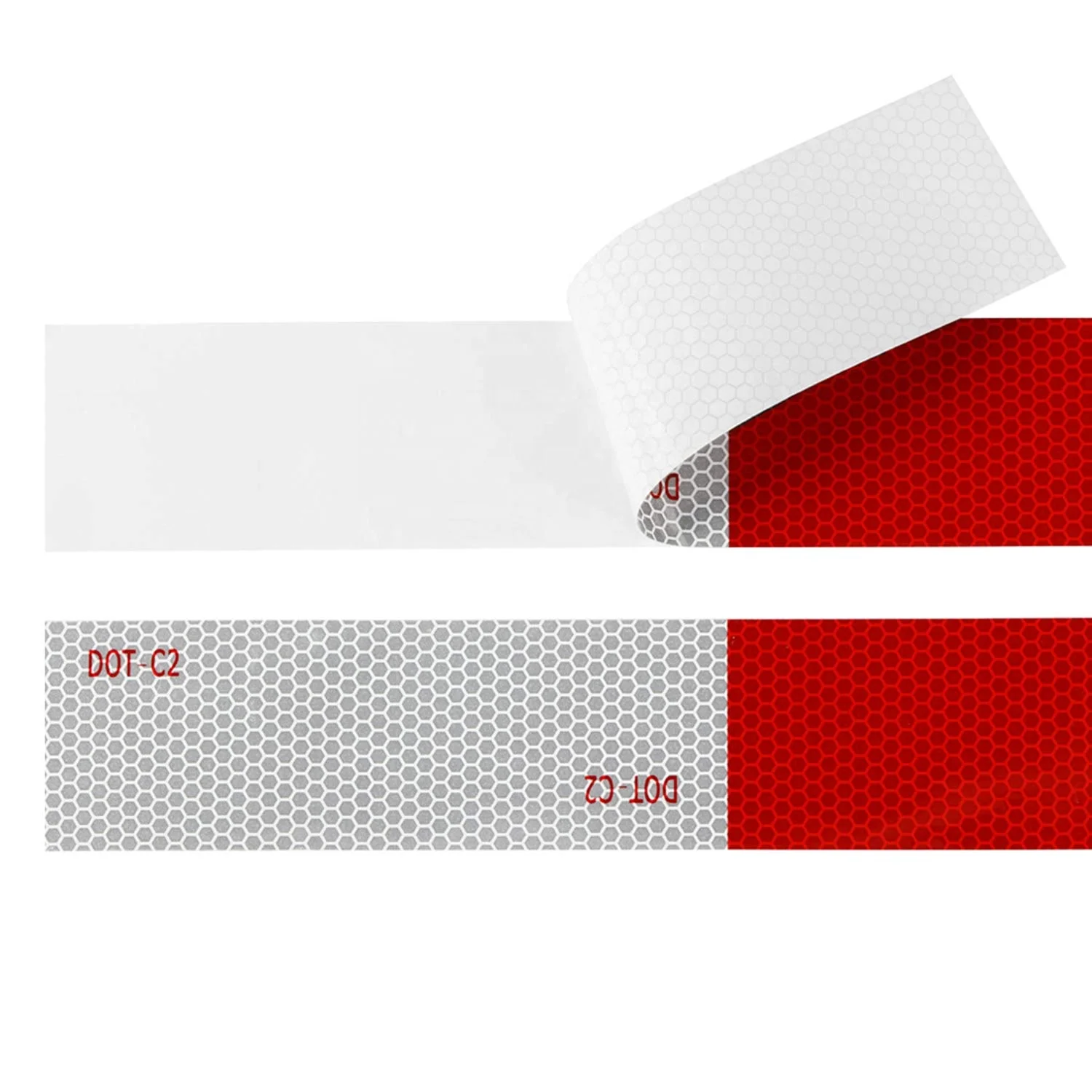H10246 2inch x 30feet Red/White Reflective Safety Tape for Vehicles Trailers Boats Signs Weatherproof Safety Tape Self Adhesive