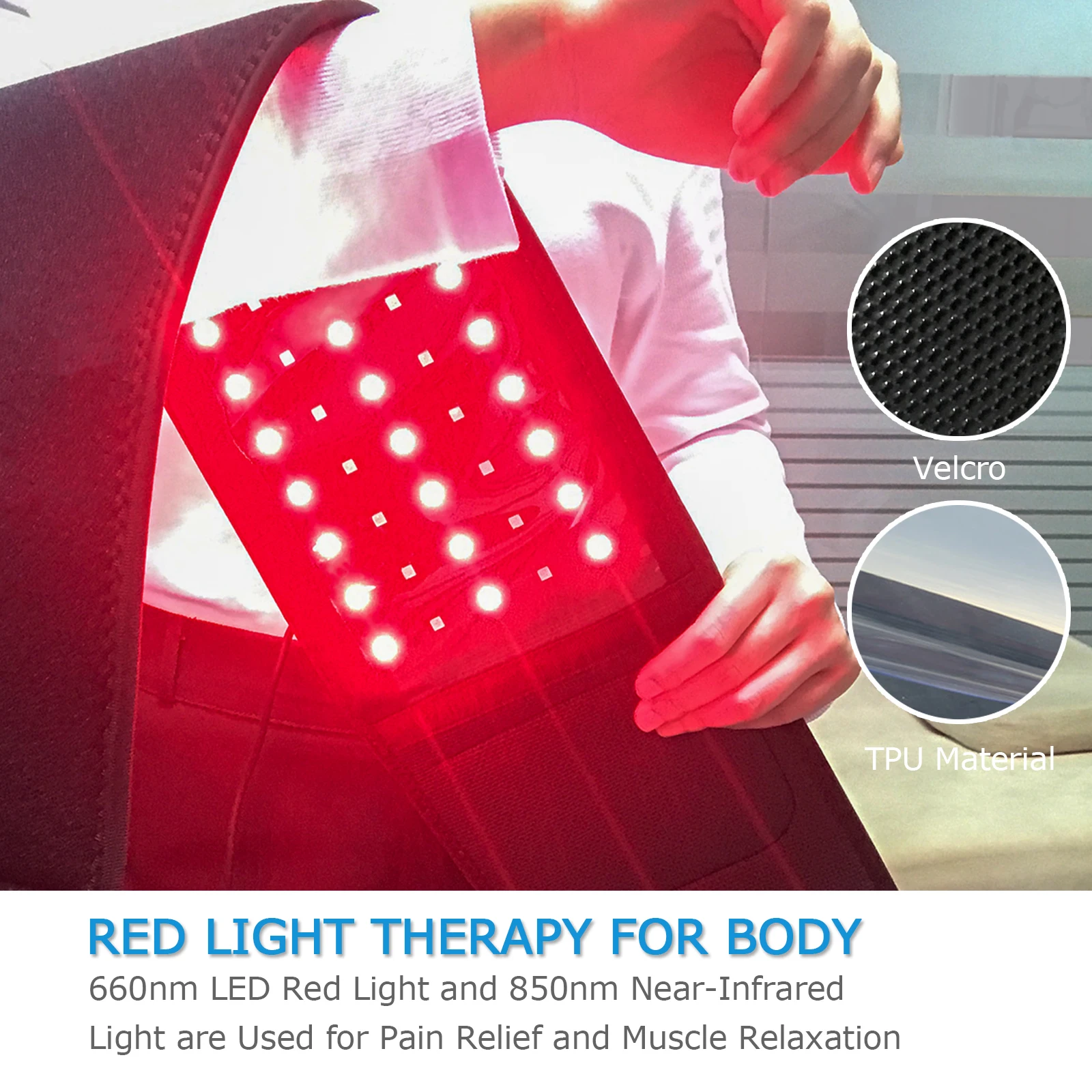 Ideatherapy Pain Relief Waist Arm Near Infrared Leg 660Nm 850Nm Red Infrared Light Therapy Belt