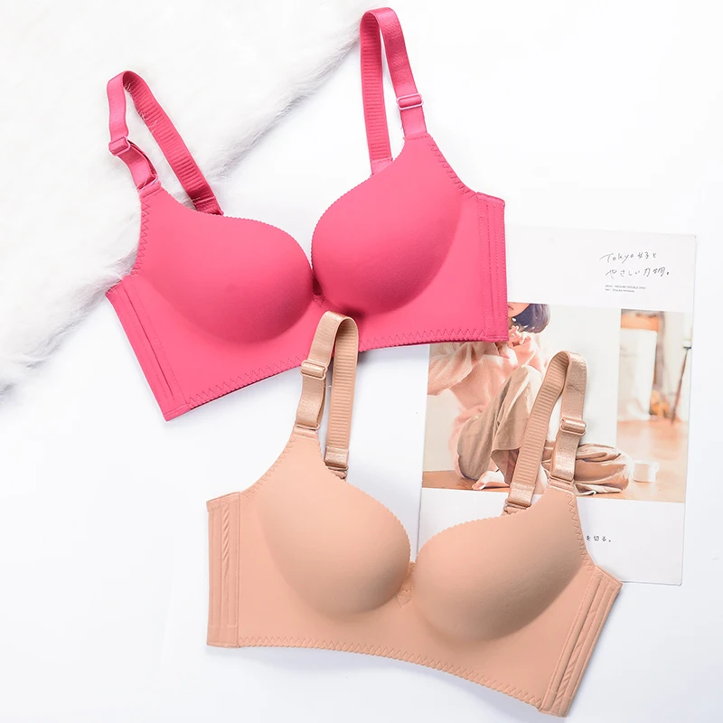 
 Super push up bra plus size brushed seamless women wear one-piece wholesale bra and panty  