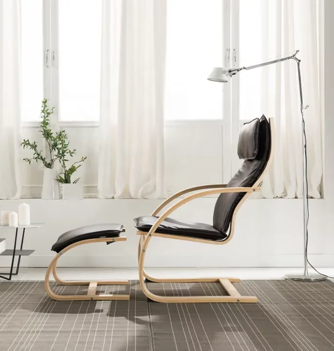 Modern Simple Bentwood Leisure Chair for Living Room and Outdoor for Home and Hotel Use Wood Chaise Lounge