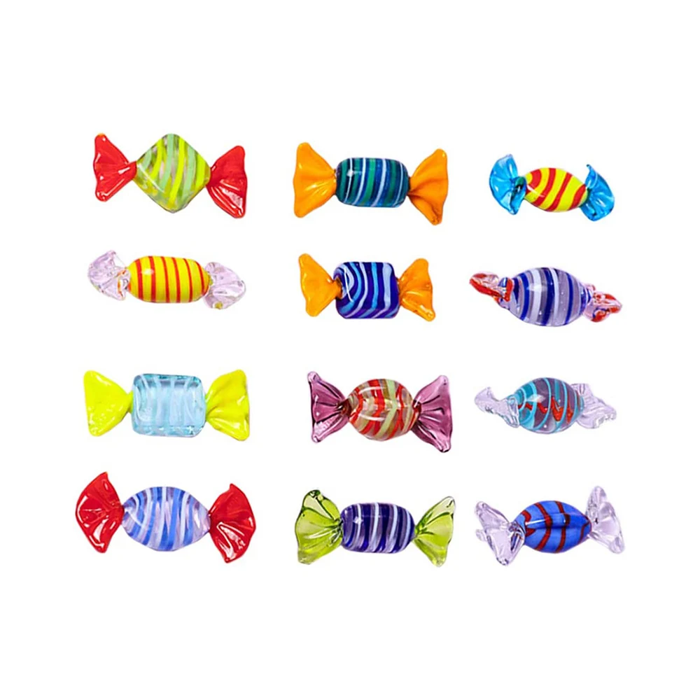 Mixed Styles Decorative Lampwork Murano Christmas Glass Candy Ornament for Festival Decorations Gift