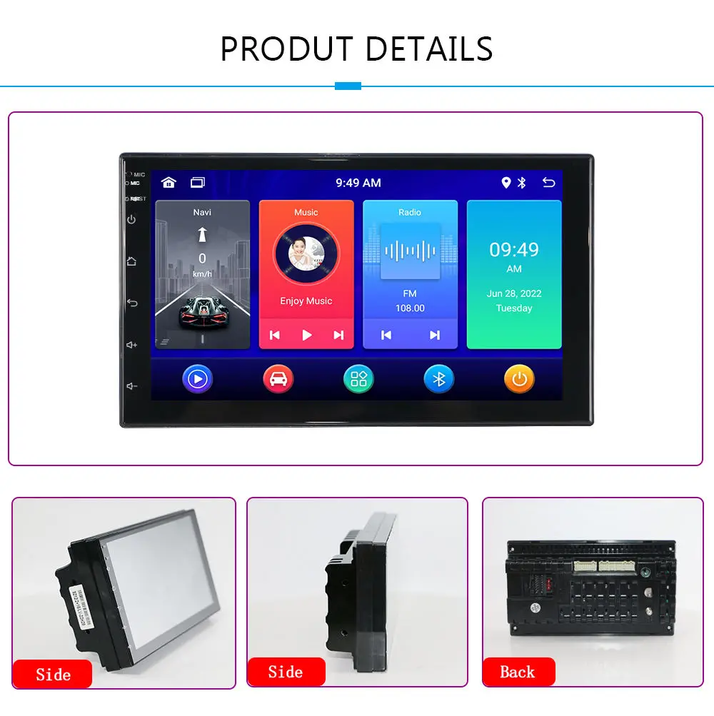 MTK 2 DIN 7/9/10 inch Android car GPS player WiFi BT FM RDS AUX car video player car DVD player touch screen