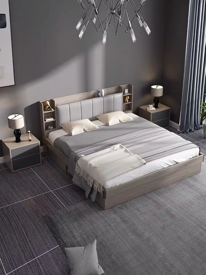  Лучшая цена кровать для хранения регулируемая King Size двуспальная (UL-21LV0622)