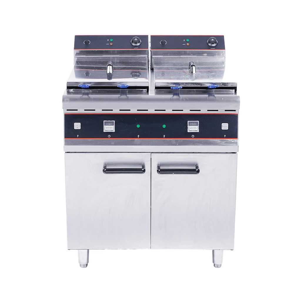 Electric used commercial deep fryer Commercial Electric 2-tank 4-basket 30L+30L Oil Deep Fryer