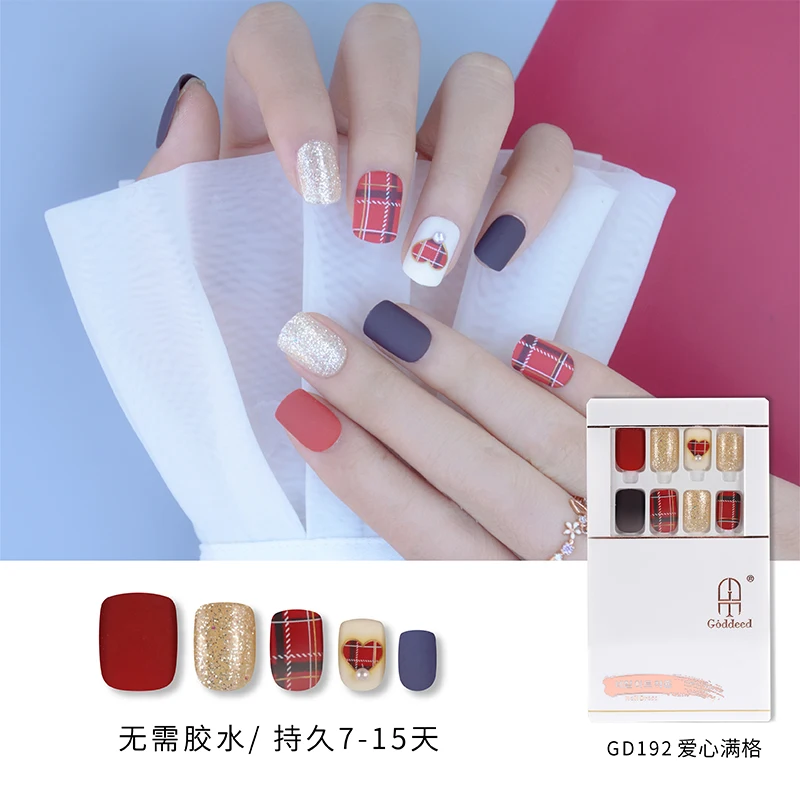 Unique design Love full frame series of nail art nice short wearable nails
