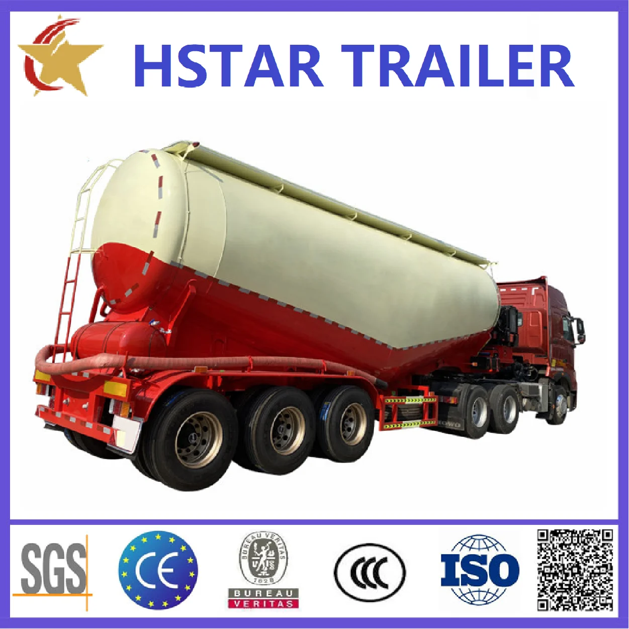 High Loading Capacity 3 Axle 40ton 50ton V Type Bulk Cement Tank Fly Ash Cement Bulker Silo Tanker Pneumatic Semi Truck Trailer