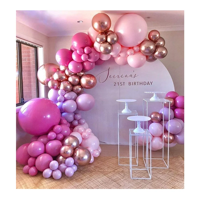 Wholesale Custom Pink rose gold theme Balloons Set Pink Balloon Arch For Wedding Decoration Party Backdrop
