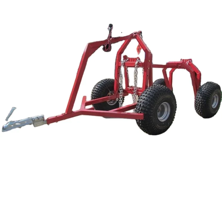 Logo Customization Machine Drawbar Atv Log Trailer Forest Equipment Farm Tractor Trailer With Crane