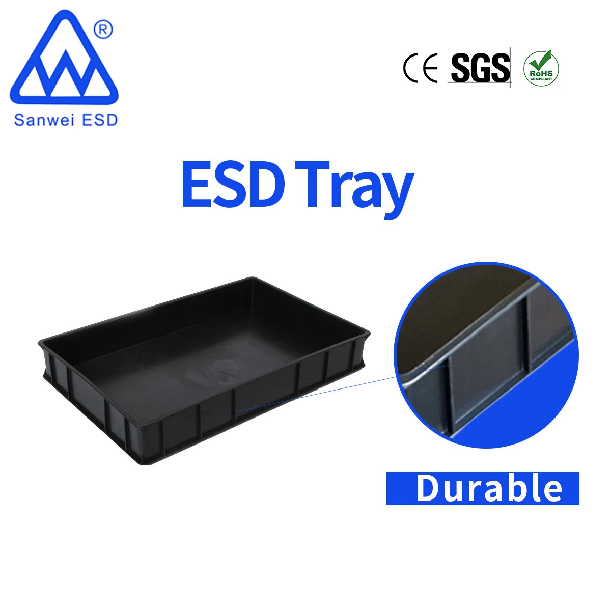 3W-9805113, индивидуальные Антистатические устройства ESD, большой пластиковый лоток для хранения, лоток/коробка/контейнер печатной платы