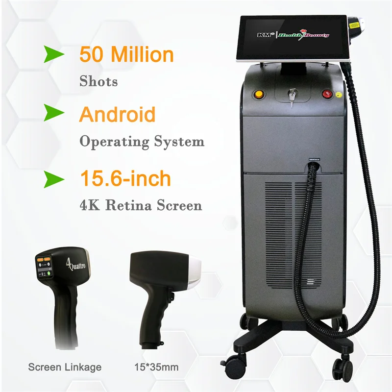 Weifang KM Ice laser  Platinum Titanium 1600W Diode Laser 808 Diode Laser Hair Removal Machine