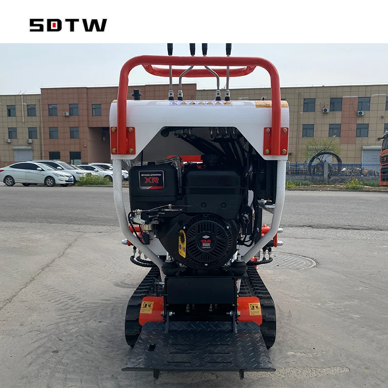 800kg Wheelbarrow Mini Dumper Briggs stratton Electric Start Mini Site Dumper Mini transporter Track Carrier with hydraulic