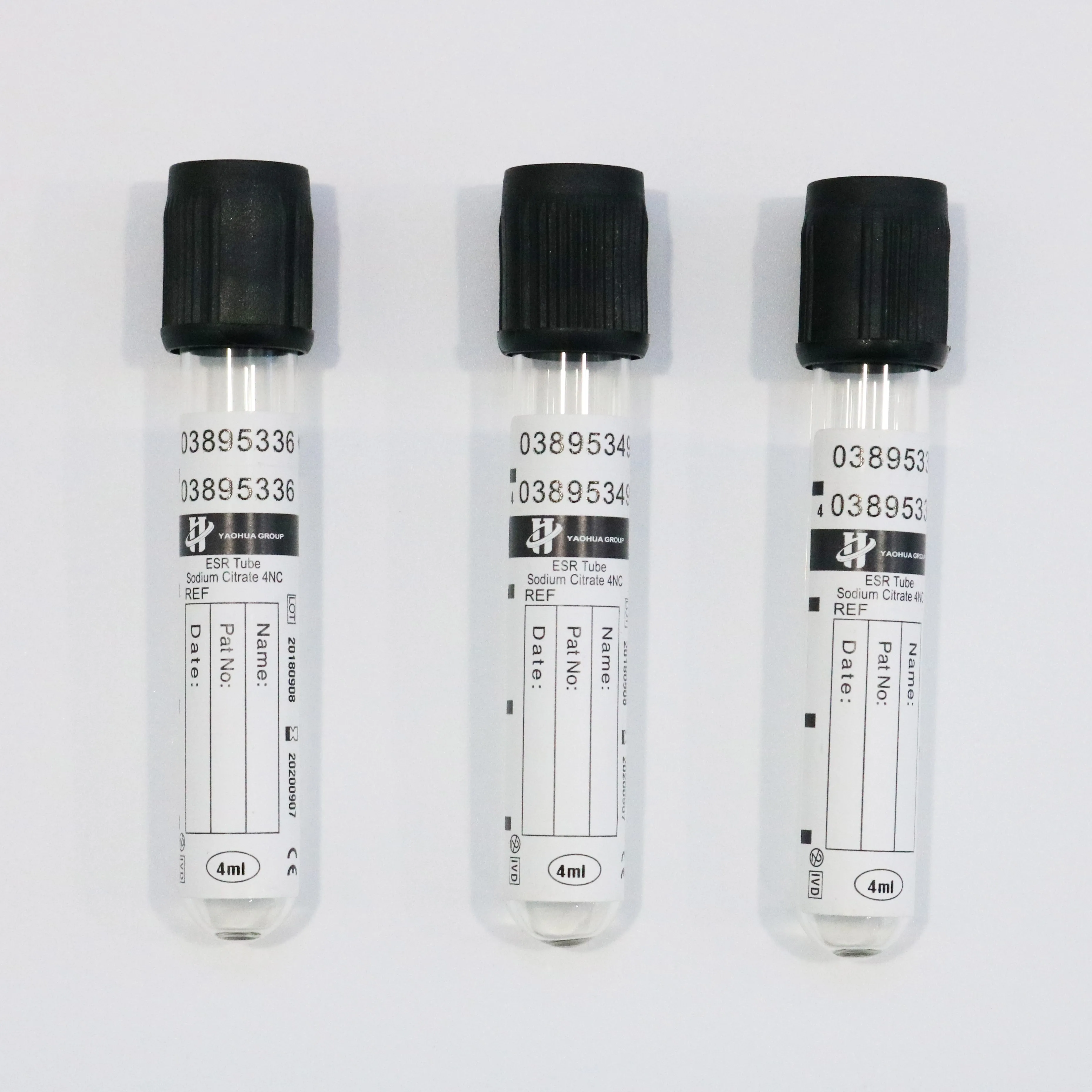 
ESR tube blood collection 4nc PET and glass tube 1.28 ml 8*120mm 9*120mm 3.8% sodium citrate 