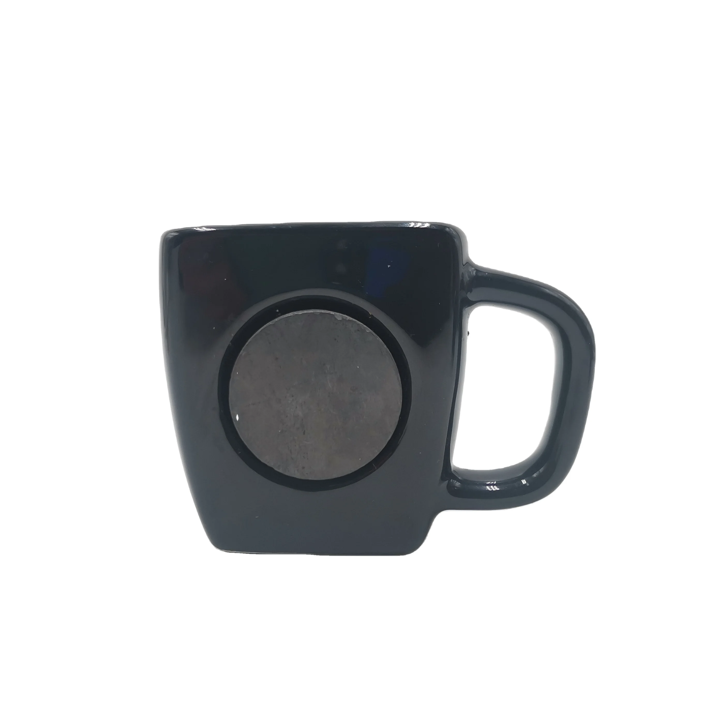 Customized Creative Design pot can Grow Plant Magnetic Ceramic  printing design mini flower pot half cup ceramic fridge magnet