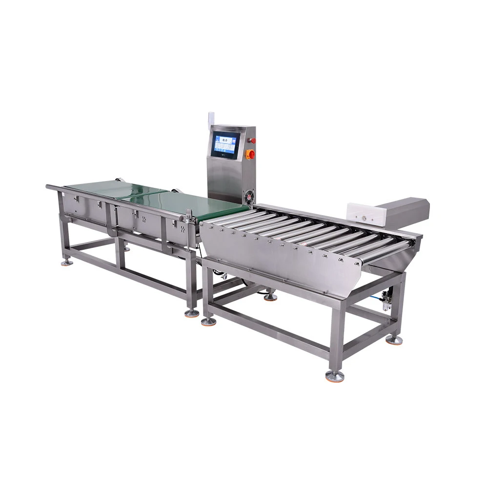 Production Line Working Automatic Online Conveying Roller Conveyor Checkweigher Machine For Big Size Heavyweight Products