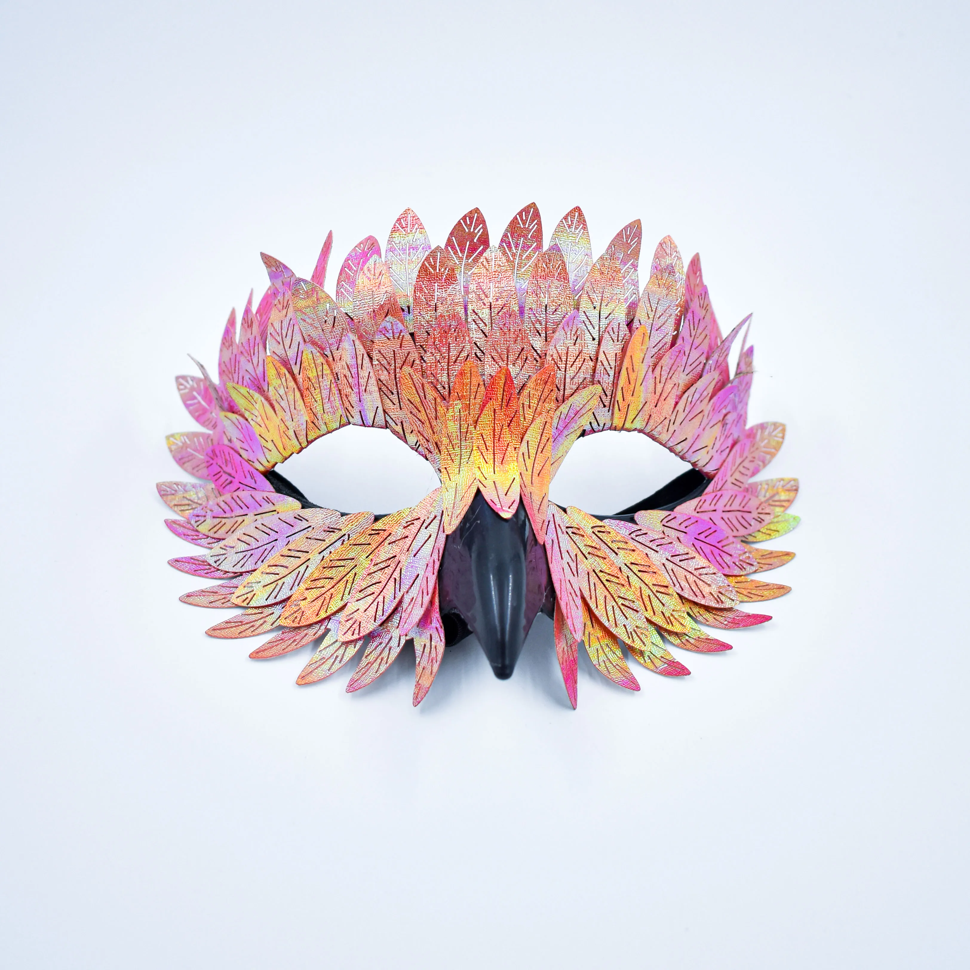High-End Laser Owl Bird Beak Feather Mask Masquerade Half Face Animal Masks Carnival Halloween Cosplay Props