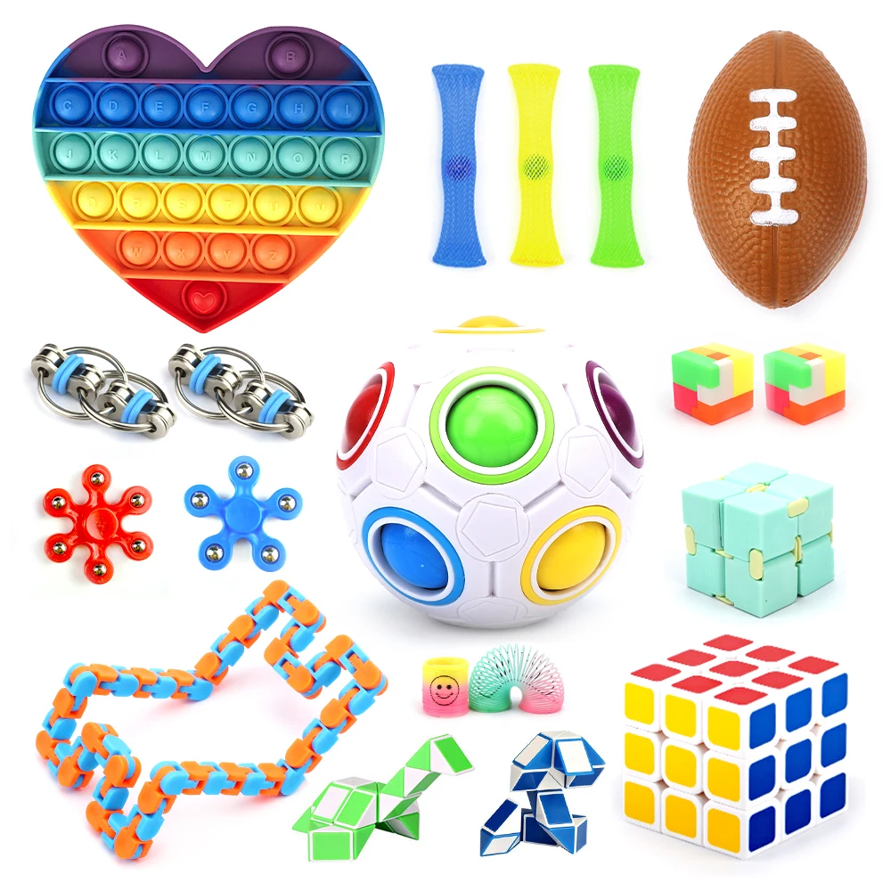 
0081 Anti Anxiety Infinity Cube Wacky Track Fidget Toys Push Pop Bubble Spinner Fidget Toys Set For Kids  (60805142398)