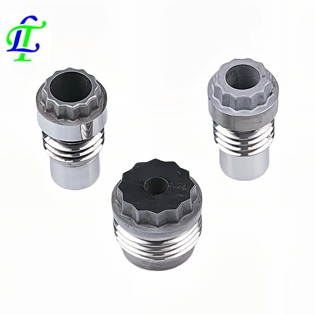 Cemented carbide oil spray screw thread nozzle for pdc drill bit