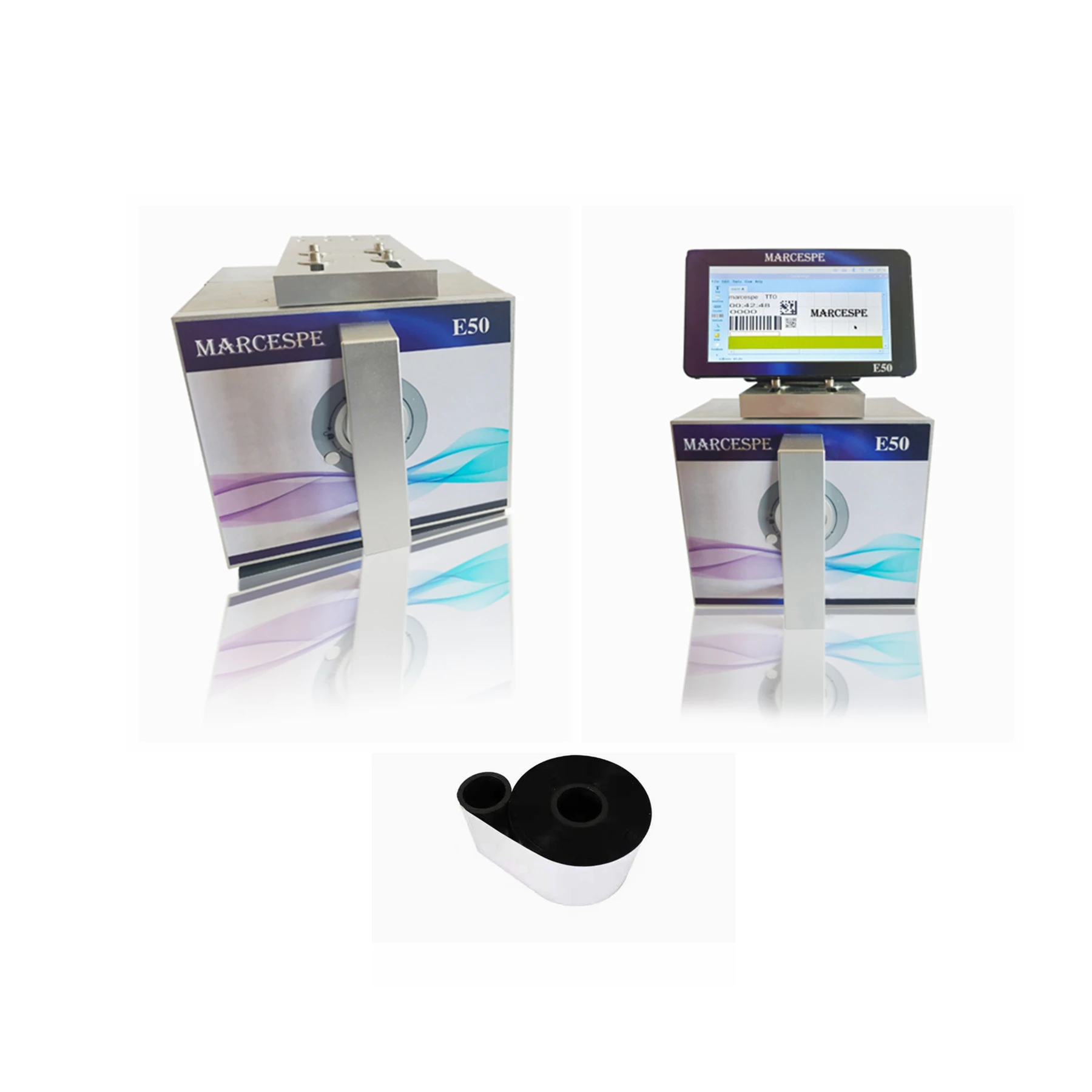 Marcespe Thermal Transfer Wax/Resin Compatible Near Edge/TTO Ribbon for thermal transfer overprinter coder printer