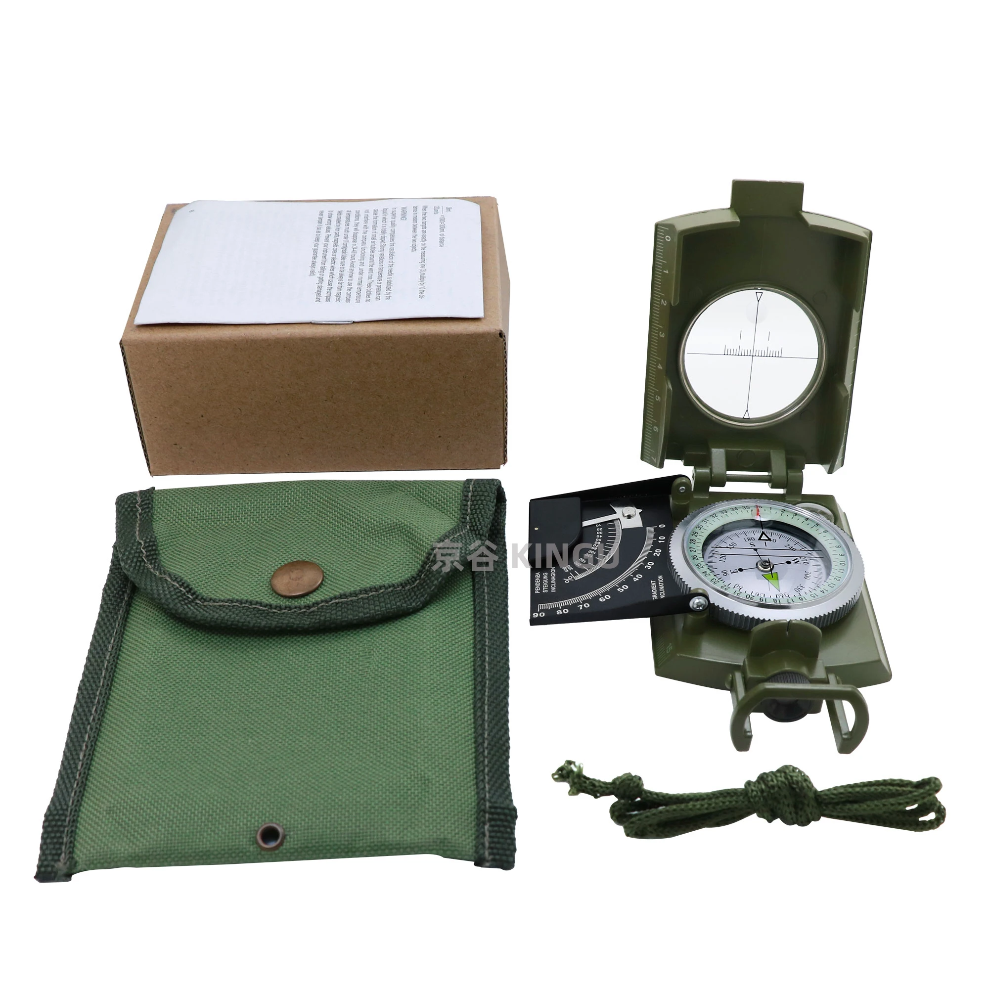 Factory Wholesale K4074 Multifunctional Luminous Belt Slope Meter American Compass Portable Metal Compass Camping Accessories