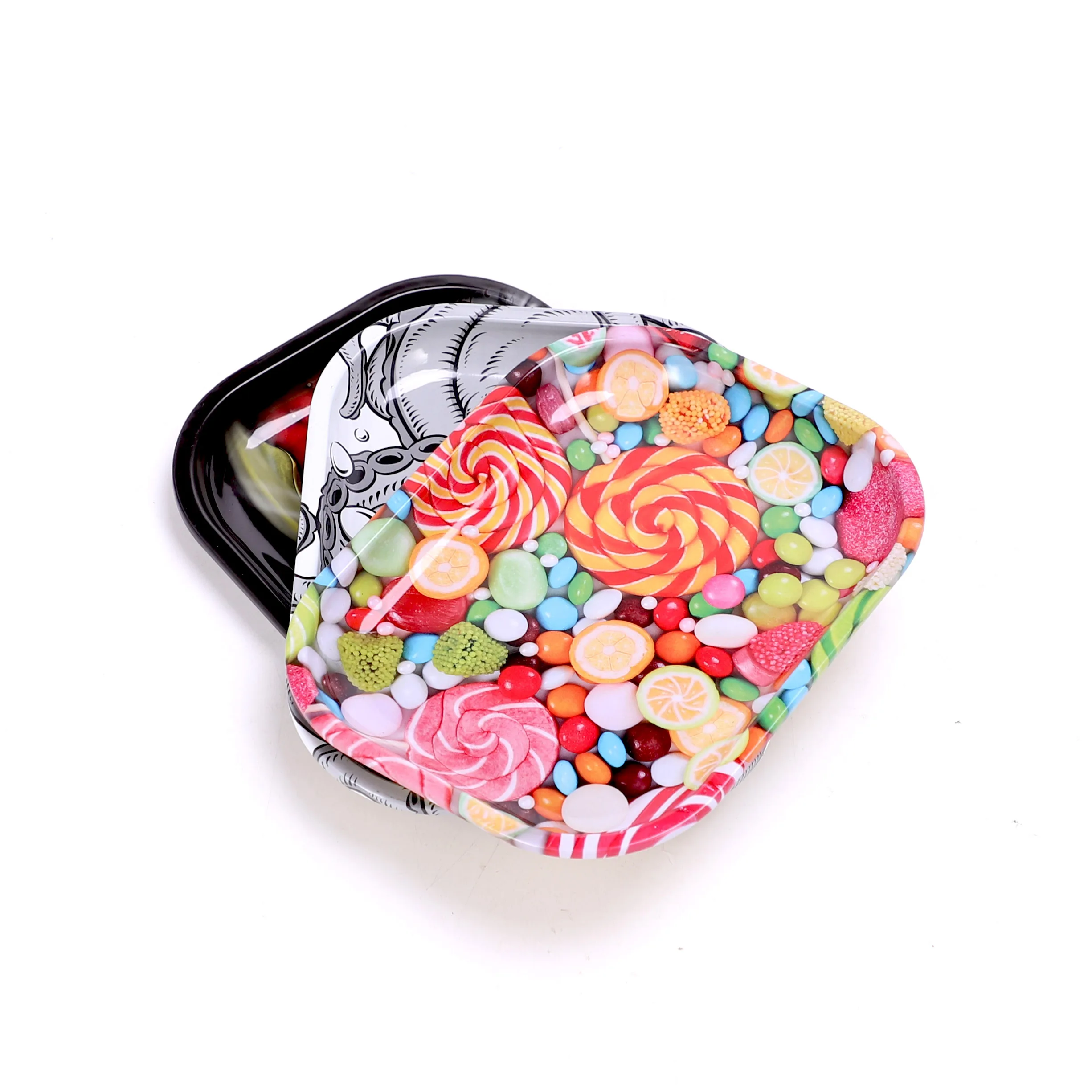 Custom printed hemp tobacco tin rolling trays smoking metal serving tray wholesale