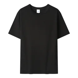 300G Pure Cotton heavy short sleeve retro crew neck base shirt unisex solid color T-shirt