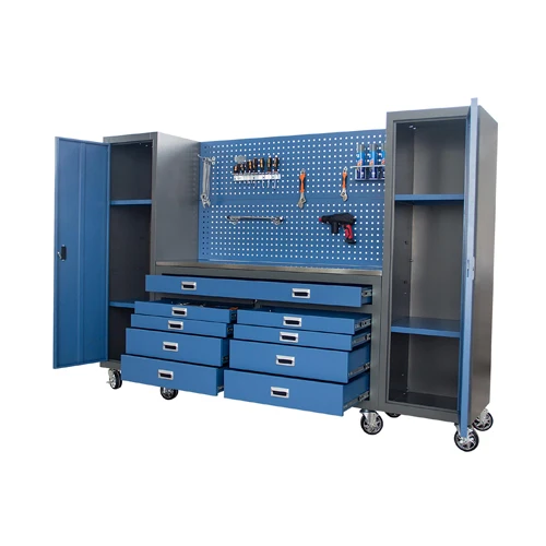 CE Organizer 11 Drawers Stainless Steel Professional Mobile Wooden Workbench With Tool Cabinet