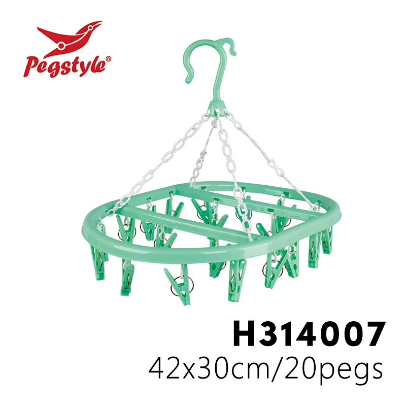 20pcs Oval Sock Dryer Wind-proof Clothes Plastic Hangers for Socks Lingerie Underwear