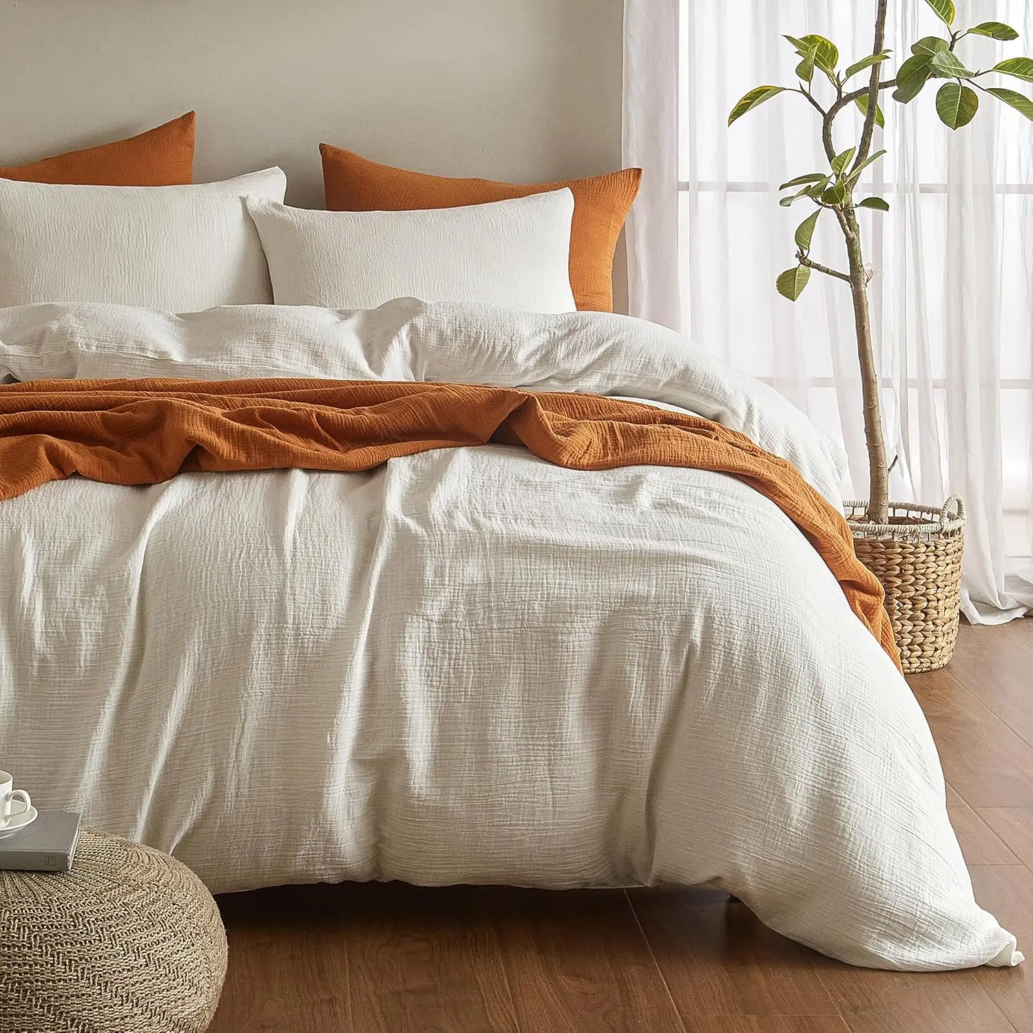 QDTEX New Arrival 100% 2-layer White elegant duvet cover bedding set cotton customized duvet cover set 6 pcs sheet set