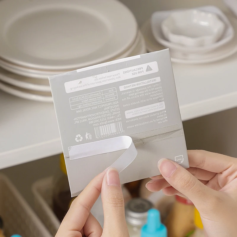 Multifunctional Household Kitchen Cabinet Sink Drawer Air Fresher Activated Carbon Removing Odors Deodorization Sticker