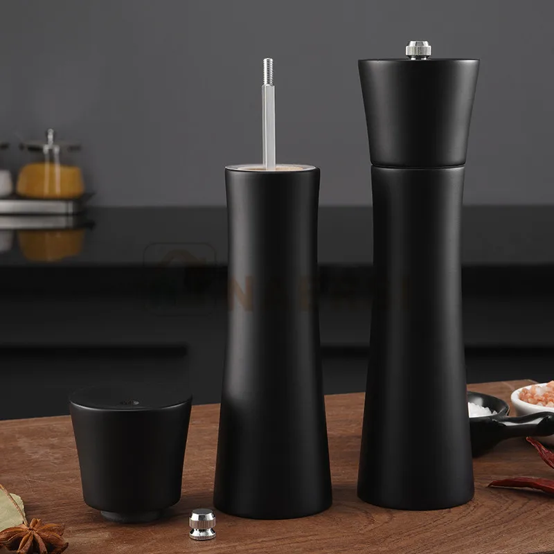 High Quality Wooden Salt and Pepper Grinder Set Black Pepper Mill  Manual Pepper Grinder Mill  with Ceramic Core
