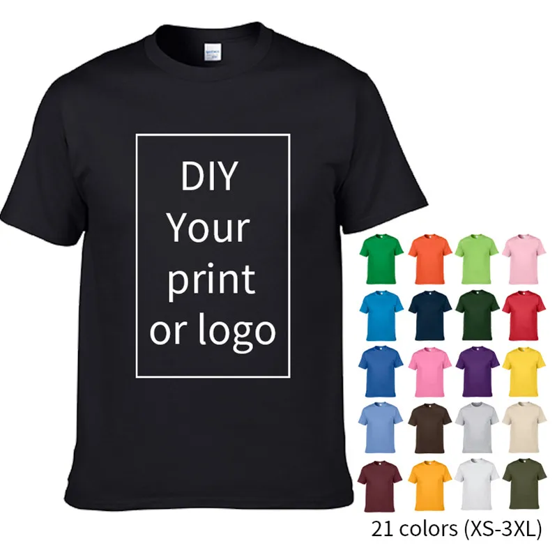 TS5106 T Shirts Custom Printed T shirts custom Logo Screen Printed for Design your own Logo on Plain 100% cotton White T shirt