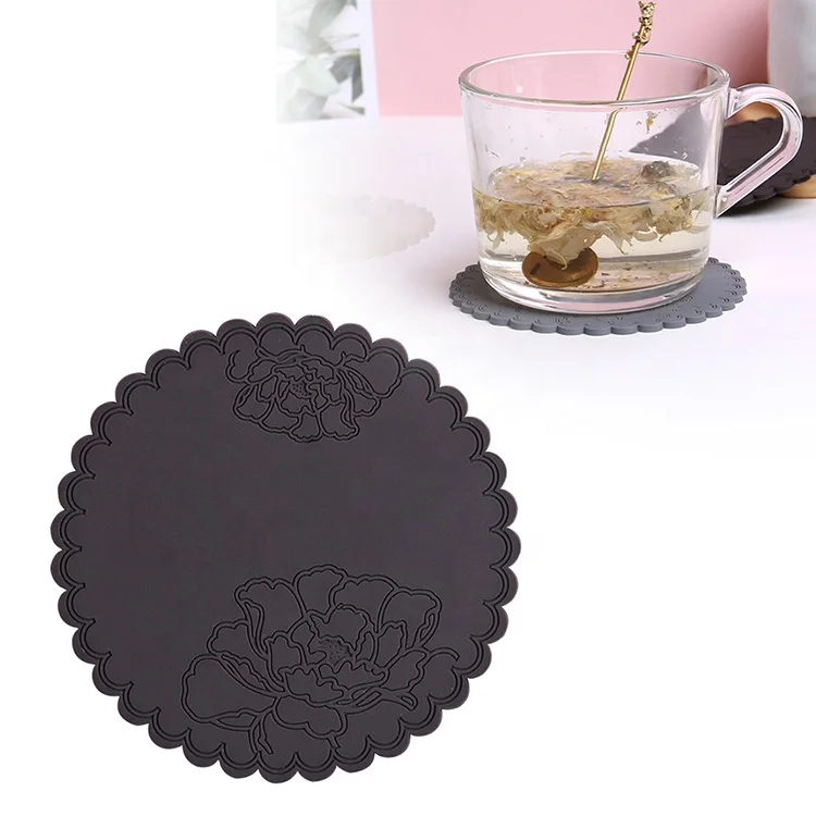 
ODM OEM Customized Heat Resistant Hot Pot Pads Silicone Cup Mat Drink Coasters Set 