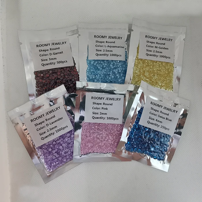 Оптовая цена цветной кубический цирконий Круглый бриллиантовый циркон свободный драгоценный камень для изготовления ювелирных изделий