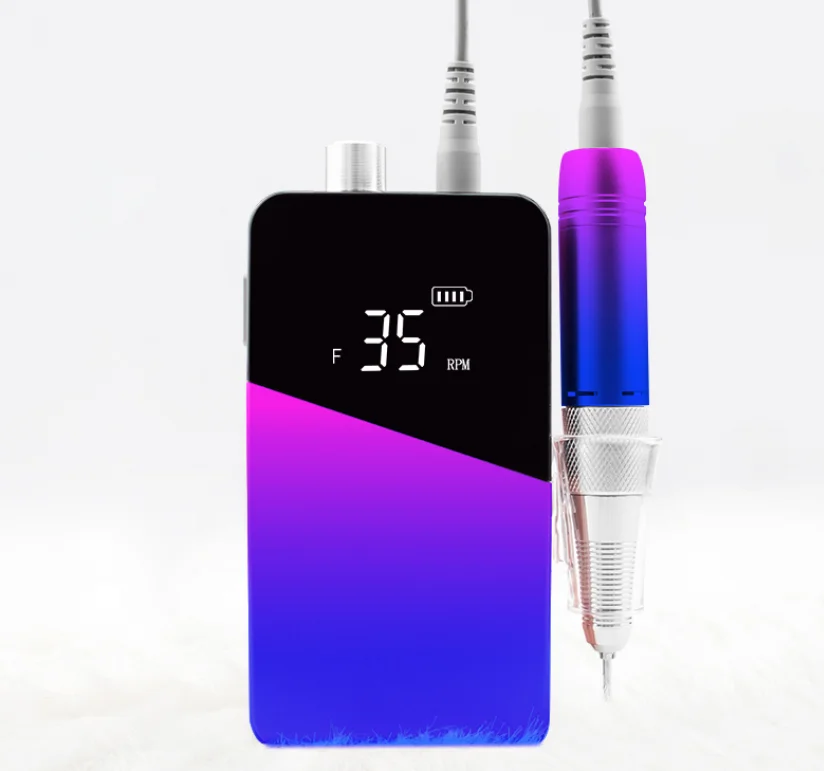 
Professional Manicure Pedicure Gradient Color 35000rpm Portable Cordless Rechargeable Nail Electric Drill Machine E-file 