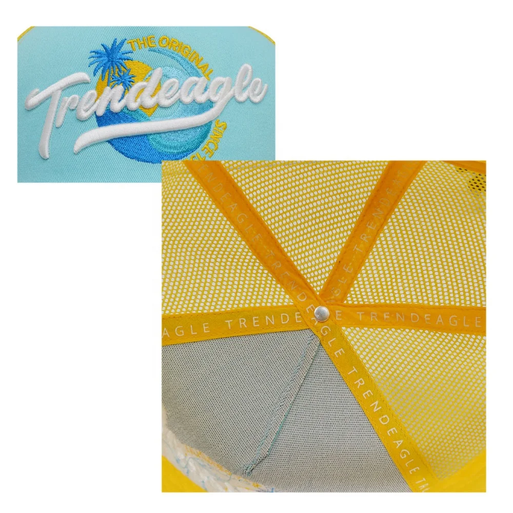 Custom 3d Embroidery logo Mesh hats Gorras sport Cap Customizable Sky Blue Richardson 112 Trucker Hat for man