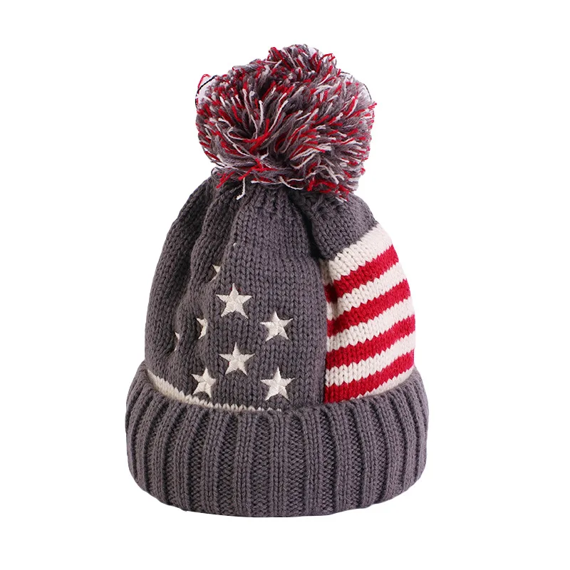 Christmas Gift Sweater Knitted Beanie  for Kids Winter Hats Children Warm Beanies Child Pompom Hat For Babies