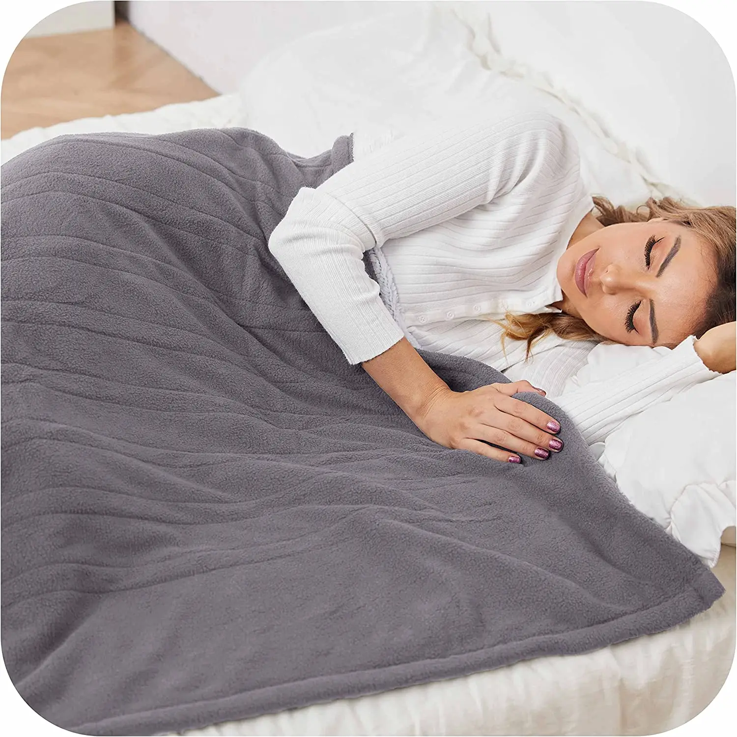 Online shop hot sale Heated Throw Blanket Soft polar Fleece Washable Electric Blanket