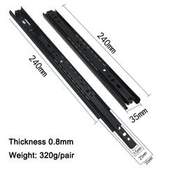 Популярный Стиль, бытовая Бесшумная Выдвижная скользка из твердой стали с шариками шириной 35 мм и толщиной 0,8 мм