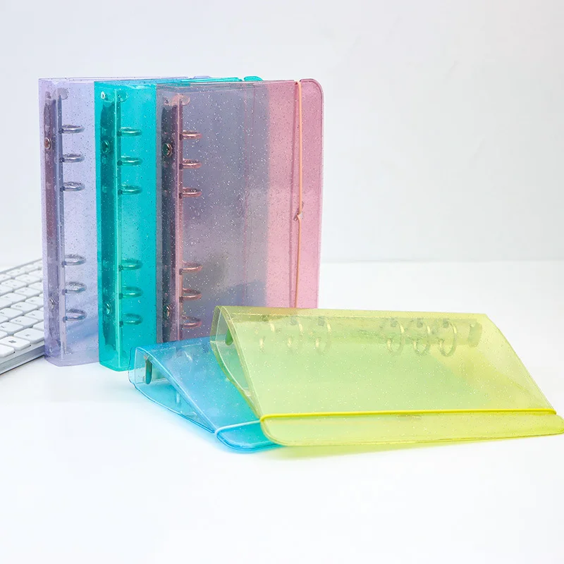 Wholesale A5 A6 6 Ring Binder File Folder Clear Binder Transparent Pvc With Pvc Envelopes For Budget Planner