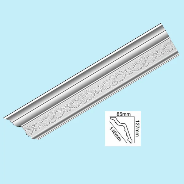 CE certified high density plain chair moulding polyurethane decorative pu carving cornice desig for interior decoration