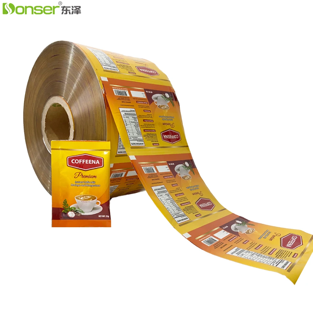 custom roll film for coffee packaging pouch wholesale recyclable smell proof small plastic bags for coffee tea snacks packaging