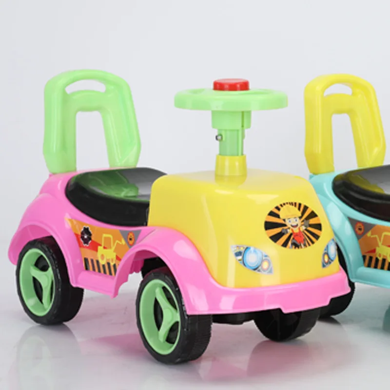 Cheap oem Kids Push Car Plastic Ride On Baby Toy Car with light and music/Baby Swing Car 4 wheel bike for baby